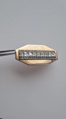Broche art déco ancienne avec strass - années 20-30
