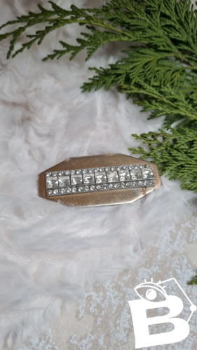 Broche art déco ancienne avec strass - années 20-30
