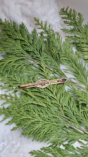 Broche art déco ancienne avec strass - années  20/ 30