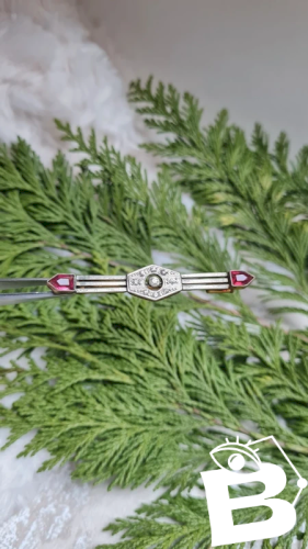 Broche art déco ancienne avec strass - années  20/ 30