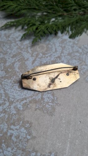 Broche art déco ancienne avec strass - années 20-30