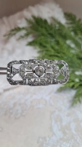 Vintage Art Deco brooch with rhinestones - 1920s/30s