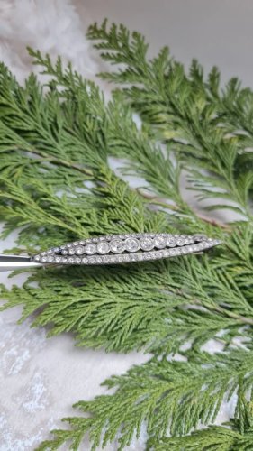 Broche art déco ancienne avec strass - années 20/30