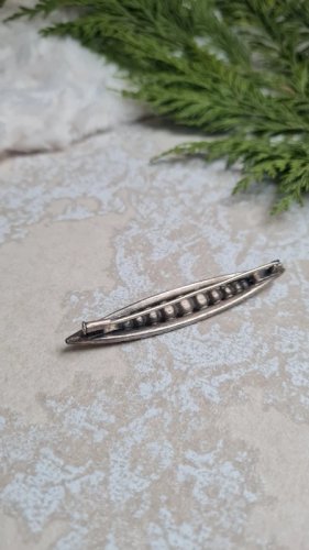 Broche art déco ancienne avec strass - années 20/30