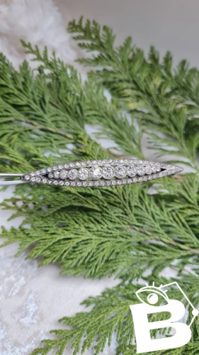 Broche art déco ancienne avec strass - années 20/30