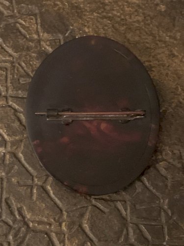 Broche art déco en celluloïd camée portrait féminin style victorien