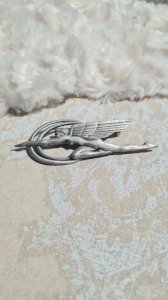 Vintage winged goddess Art Deco brooch