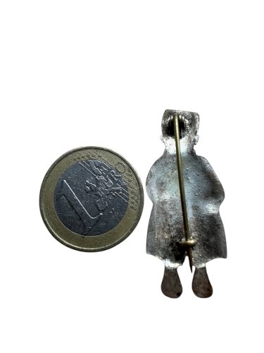 Broche Art Deco Vers 1925 Figurative Jazz Age Unisexe Vintage Ancien Strass Char