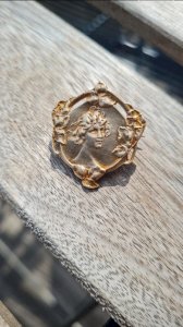 Broche art nouveau en laiton années 20/30