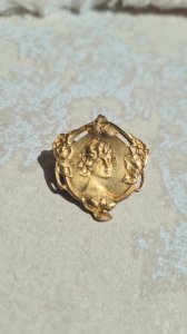 Broche art nouveau en laiton années 20/30