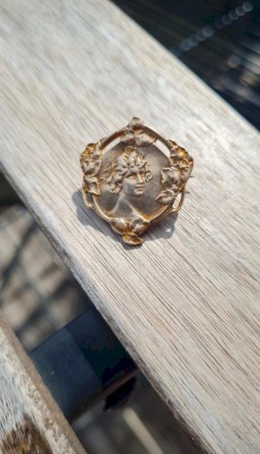 Broche art nouveau en laiton années 20/30