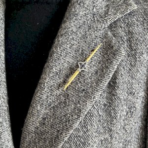 Broche barrette Ancienne vintage Plaqué Or, 1920 Sophistiqué Chic Cocktail