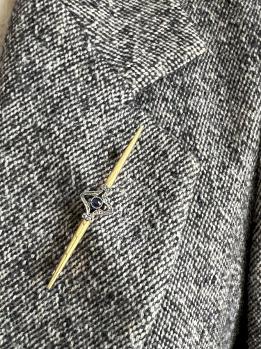 Broche barrette Ancienne vintage Plaqué Or, 1920 Sophistiqué Chic Cocktail