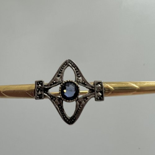 Broche barrette Ancienne vintage Plaqué Or, 1920 Sophistiqué Chic Cocktail