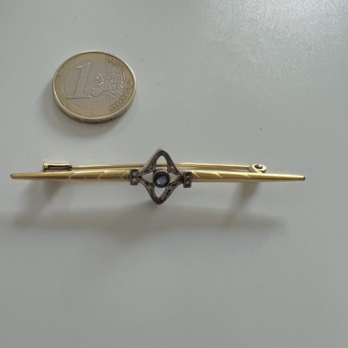 Broche barrette Ancienne vintage Plaqué Or, 1920 Sophistiqué Chic Cocktail