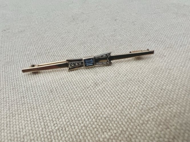 Broche barrette  noeud Marque FIX vers 1925 Plaqué Or vintage, ancien Unisex