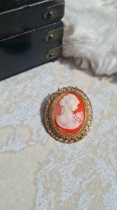 Fancy cameo brooch