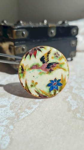 Broche cloisonnée ancienne