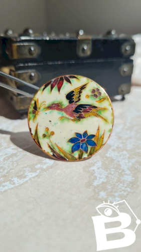 Broche cloisonnée ancienne