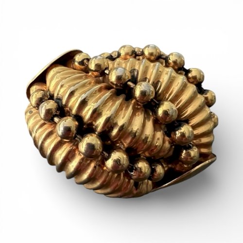 Broche Couture Vintage Dorée Vers 1980 French Fashion Classic Statement Brooch