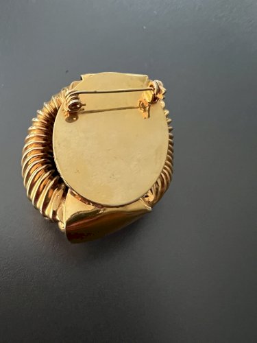 Broche Couture Vintage Dorée Vers 1980 French Fashion Classic Statement Brooch