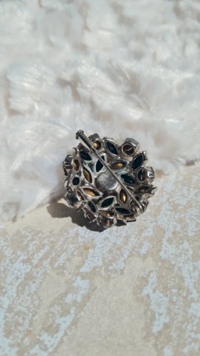 Broche dôme vintage strass