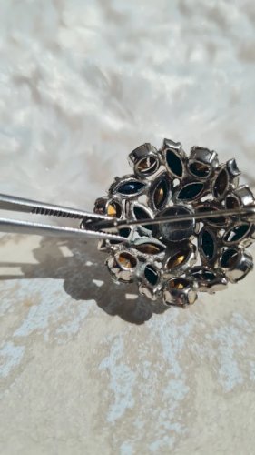 Broche dôme vintage strass
