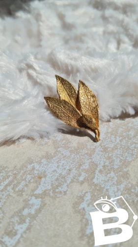 Broche Dorée feuilles doliver vintage