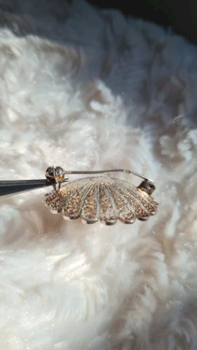 Broche en argent fleur en filigrane