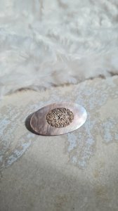 Broche en nacre ancienne 3,3 cm / 2 cm