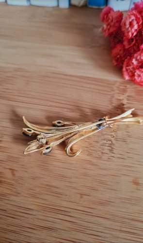 Broche fantaisie vintage avec strass