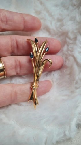 Broche fantaisie vintage avec strass