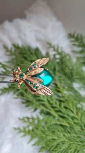 Broche insecte art déco ancienne avec strass - années 20/ 30