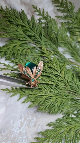 Broche insecte art déco ancienne avec strass - années  20/ 30