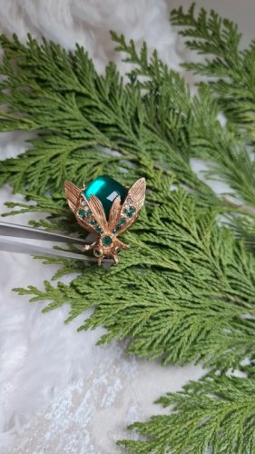 Broche insecte art déco ancienne avec strass - années  20/ 30