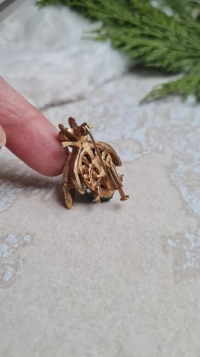 Broche insecte art déco ancienne avec strass - années 20/ 30