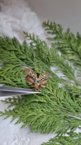 Broche insecte art déco ancienne avec strass - années  20/ 30