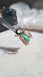 Vintage gold-plated insect brooch from the 1940s