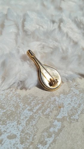 Broche mandoline ancienne Micro Mosaïques