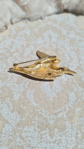 Broche mouette design doré