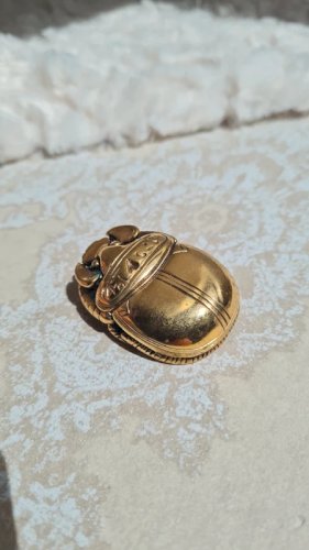 Broche oversize scarabée M.Buffet en bronze années 50