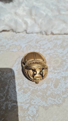 Broche oversize scarabée M.Buffet en bronze années 50