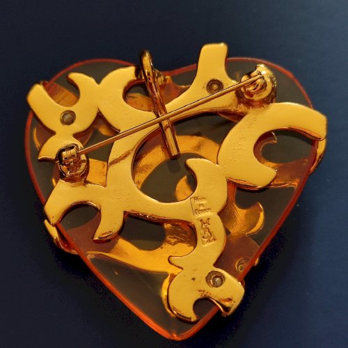 Broche pendentif cœur Yves Saint Laurent 