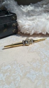 Signed Q Paris Brooch - Vintage brooch with rhinestones