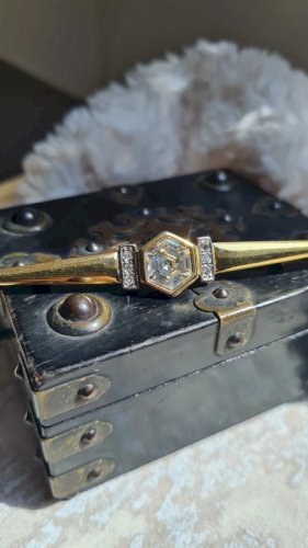 Broche Signée Q Paris - Broche vintage avec strass