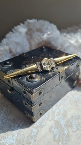 Broche Signée Q Paris - Broche vintage avec strass