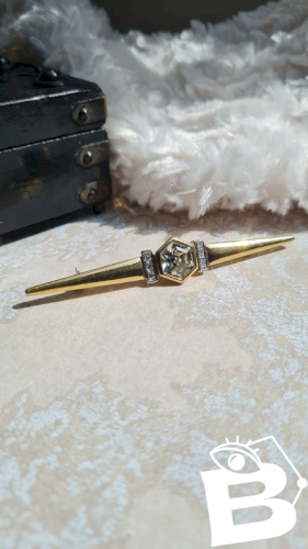 Broche Signée Q Paris - Broche vintage avec strass