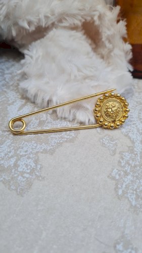 Broche tête de lion - broche doré