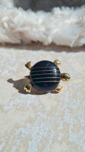 Broche Tortue vintage doré