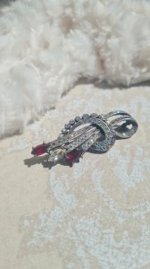 Vintage brooch with rhinestones Boreale 1950s